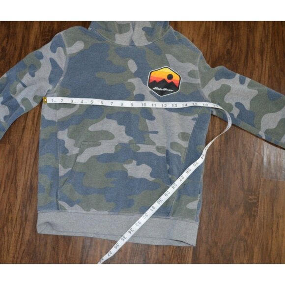 Eddie Bauer Hoodie Boys M 10/12 Multicolor Camouflage Woodland Pattern Pullover - Picture 3 of 7